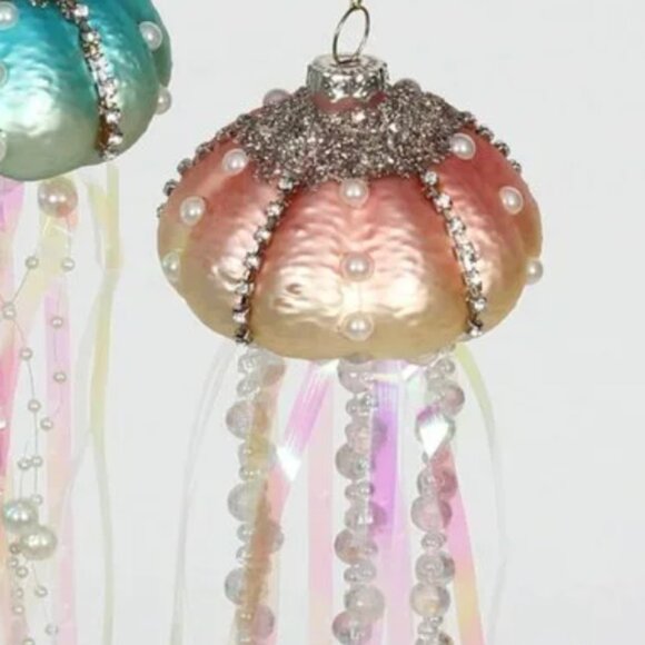 Anthropologie Jellyfish Christmas Glass Ornament - Picture 1 of 4